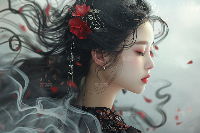妆造发型高清艺术发型摄影图