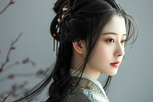 妆造发型艺术发型写真摄影图