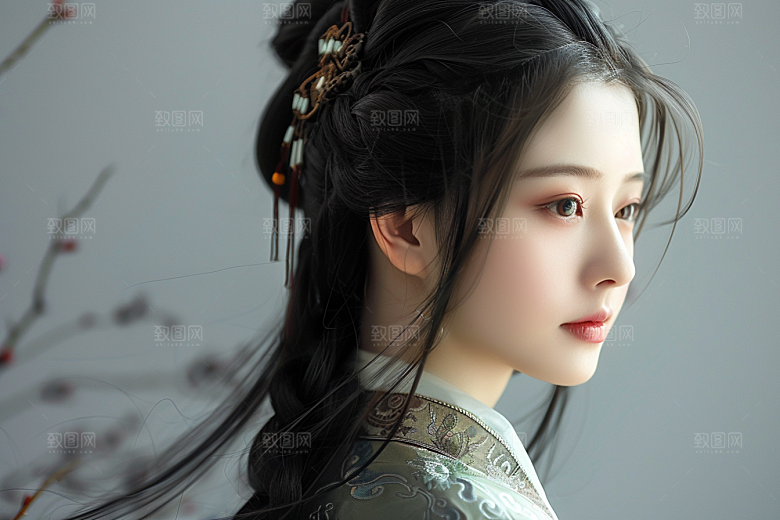 妆造发型艺术发型写真摄影图