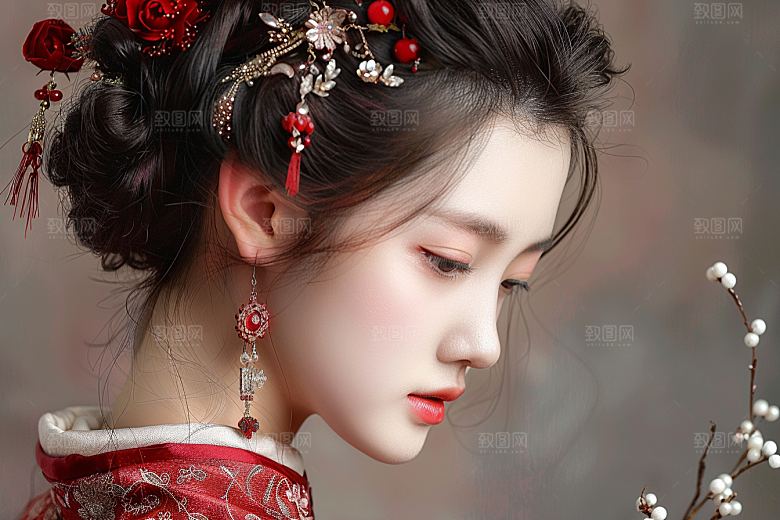 妆造发型唯美彩妆摄影图