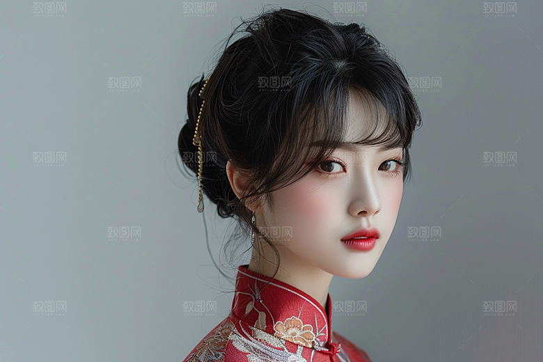 妆造发型人物美妆造型摄影图