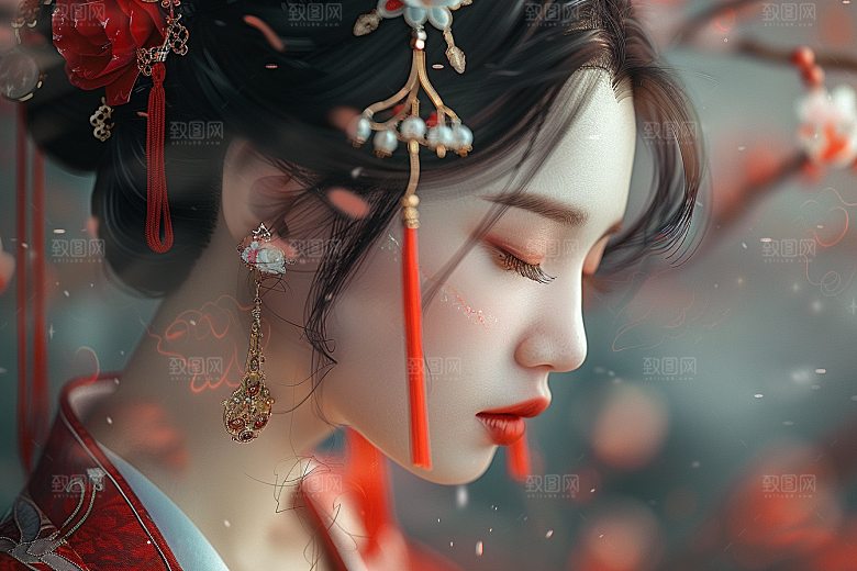 妆造发型肖像高清摄影图
