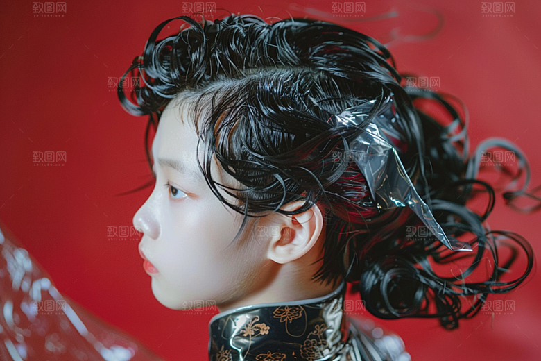 妆造发型人物唯美摄影图
