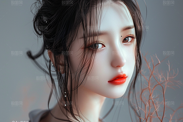 妆造发型肖像彩妆摄影图