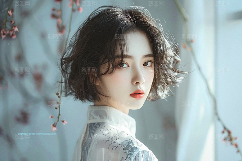 妆造发型唯美人物摄影图