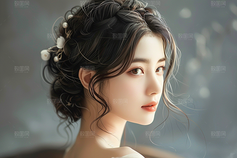 妆造发型写真美妆摄影图