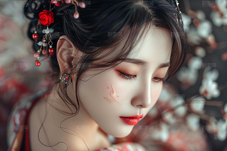 妆造发型美妆肖像摄影图