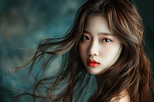 妆造发型唯美艺术发型摄影图