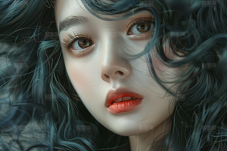 妆造发型人物写真摄影图