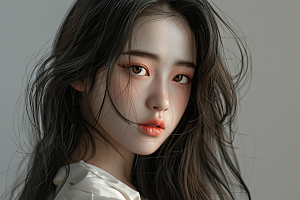 妆造发型唯美美妆造型摄影图