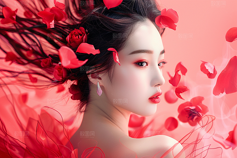 妆造发型写真美妆造型摄影图