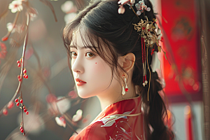 妆造发型唯美美妆摄影图