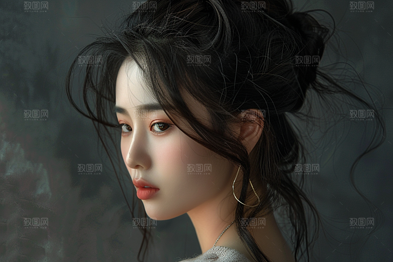 妆造发型唯美写真摄影图