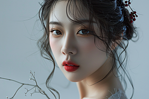 妆造发型彩妆艺术发型摄影图