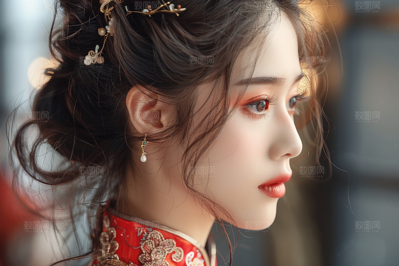 妆造发型艺术发型彩妆摄影图