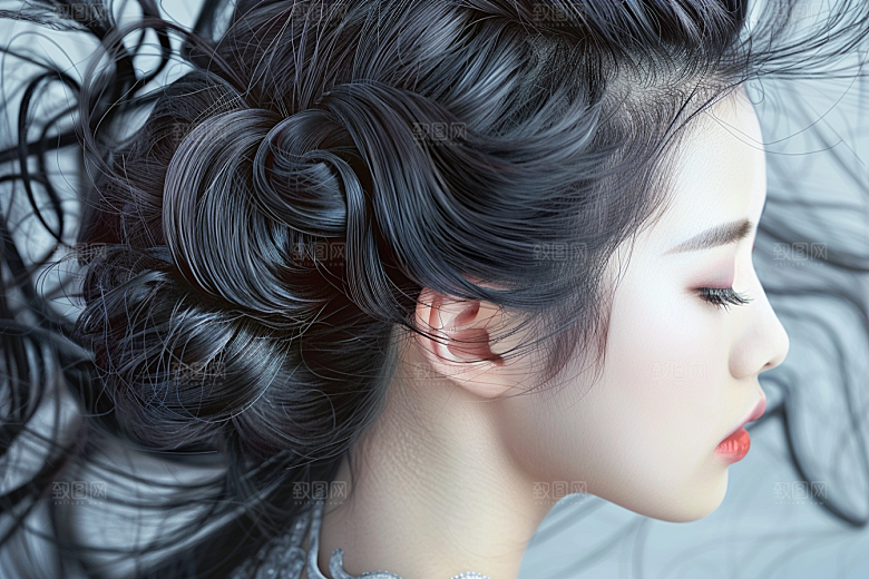 妆造发型唯美肖像摄影图