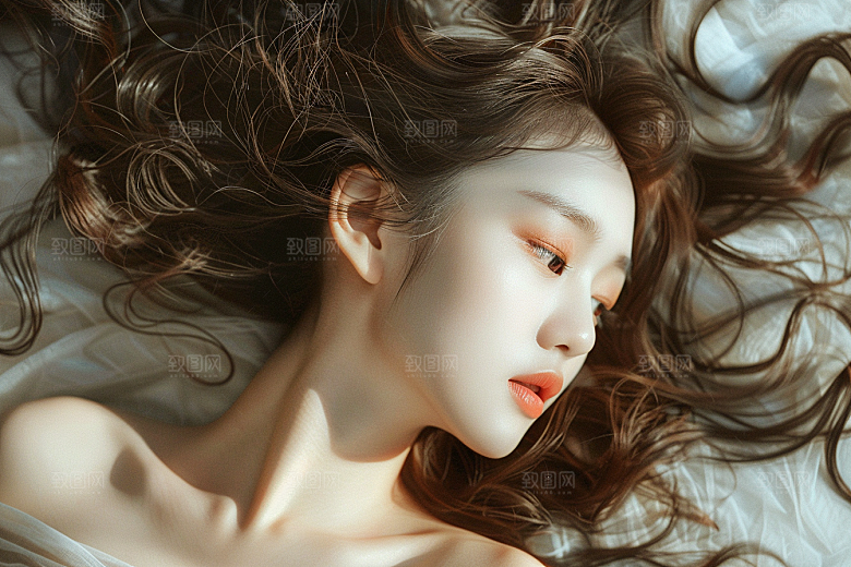 妆造发型人物彩妆摄影图