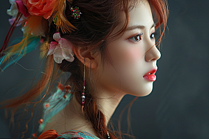 妆造发型唯美美妆造型摄影图