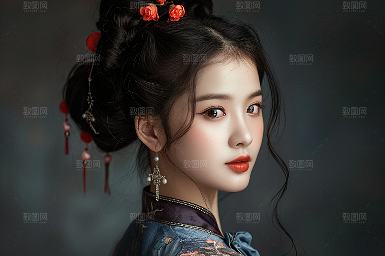 妆造发型美妆肖像摄影图
