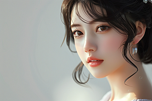 妆造发型唯美写真摄影图