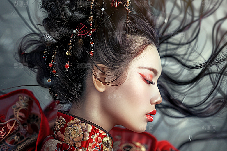 妆造发型艺术发型肖像摄影图