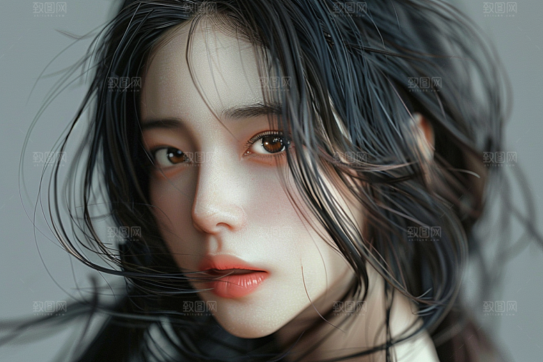妆造发型艺术发型人物摄影图