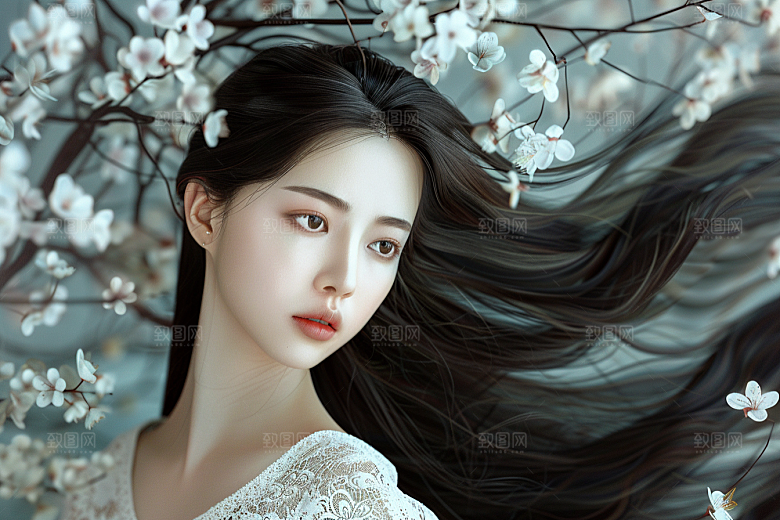 妆造发型美妆唯美摄影图