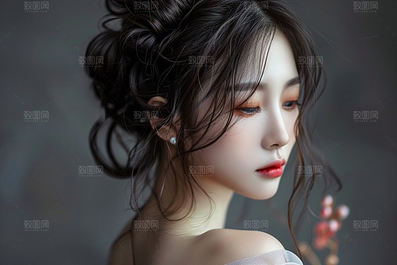 妆造发型美妆唯美摄影图