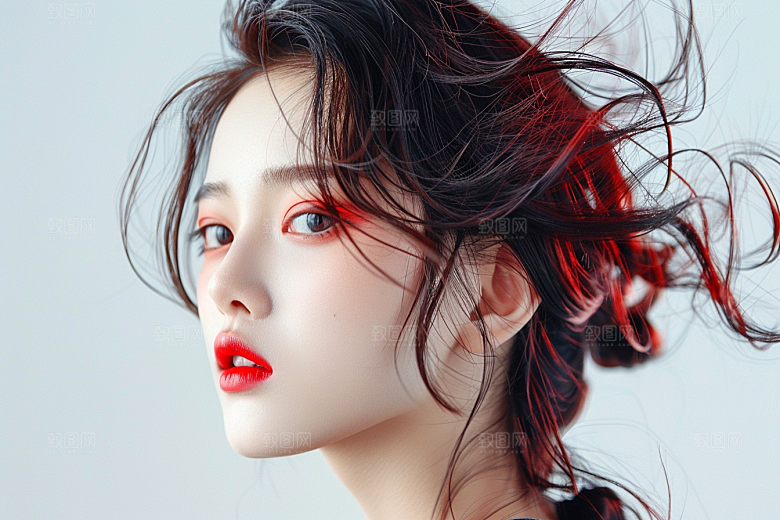 妆造发型人物唯美摄影图