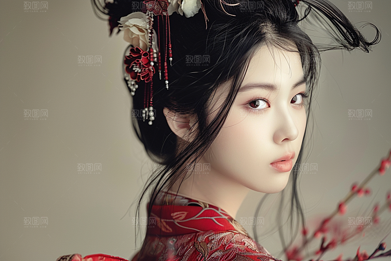 妆造发型人物美妆造型摄影图