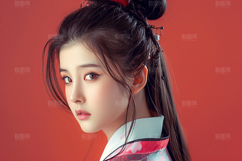 妆造发型艺术发型唯美摄影图