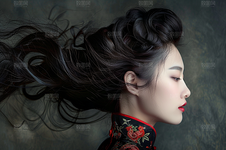 妆造发型美妆造型高清摄影图