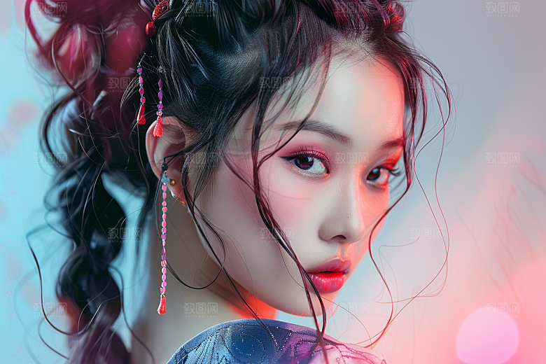 妆造发型美妆造型肖像摄影图