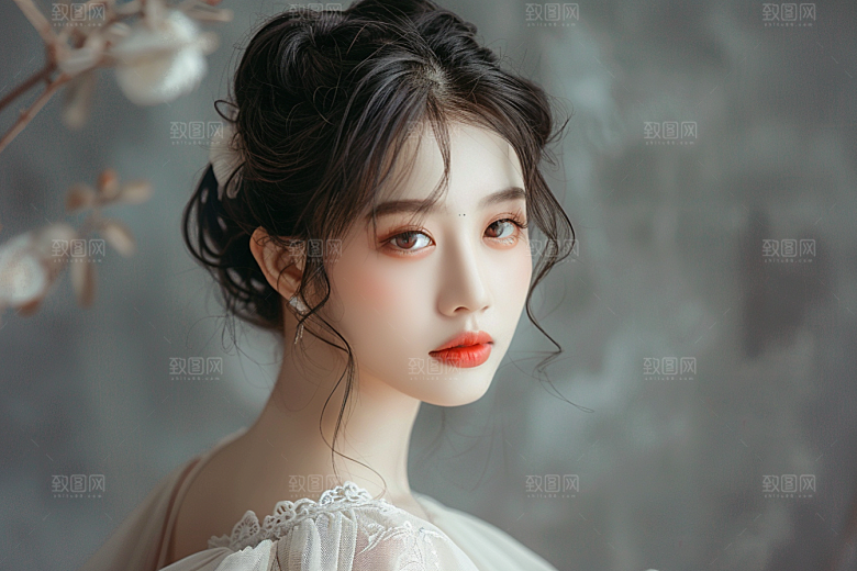 妆造发型唯美写真摄影图