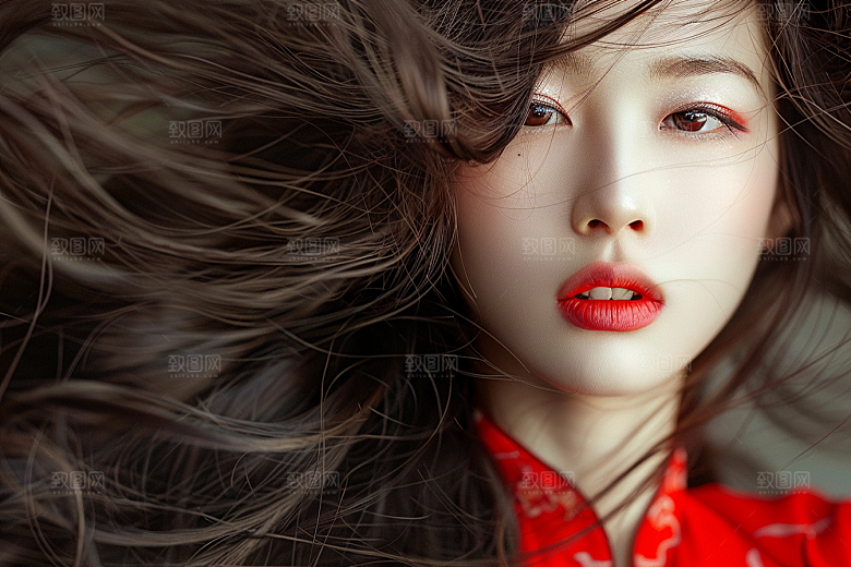 妆造发型唯美美妆造型摄影图