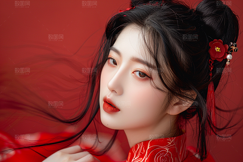 妆造发型唯美写真摄影图