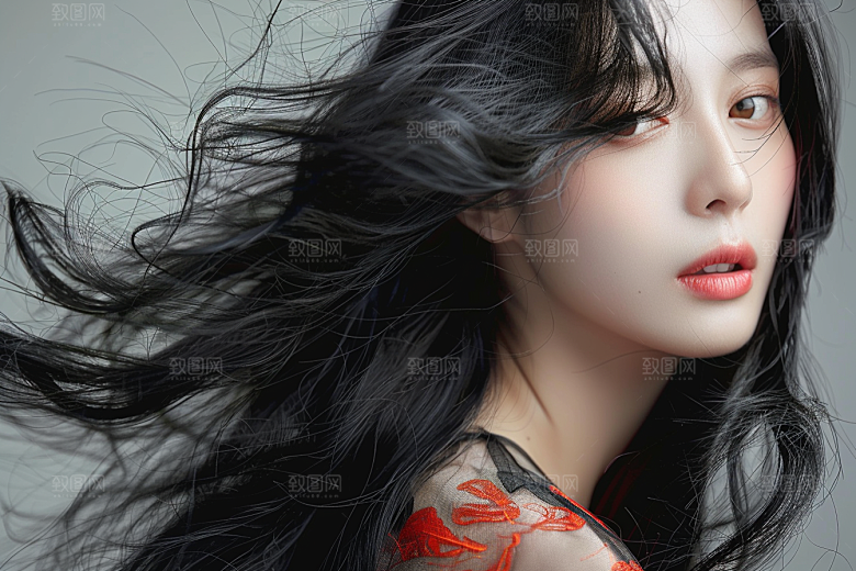 妆造发型唯美美妆摄影图