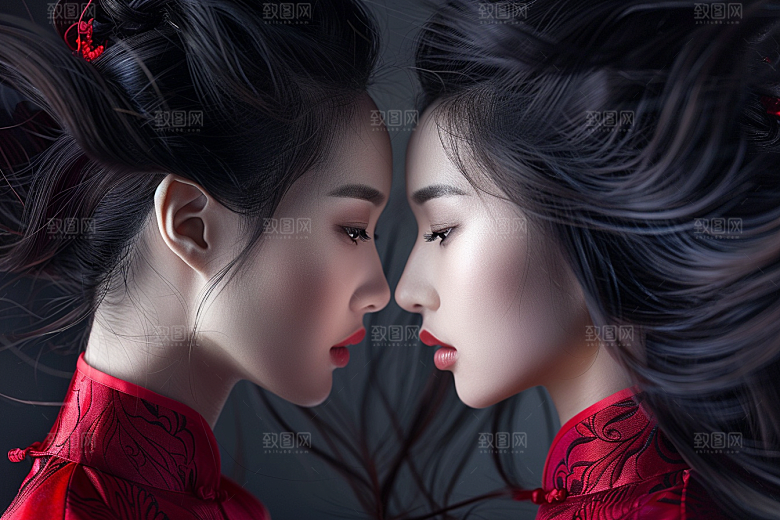 妆造发型美妆造型唯美摄影图