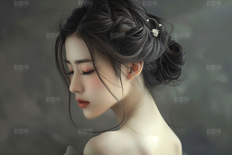 妆造发型艺术发型唯美摄影图