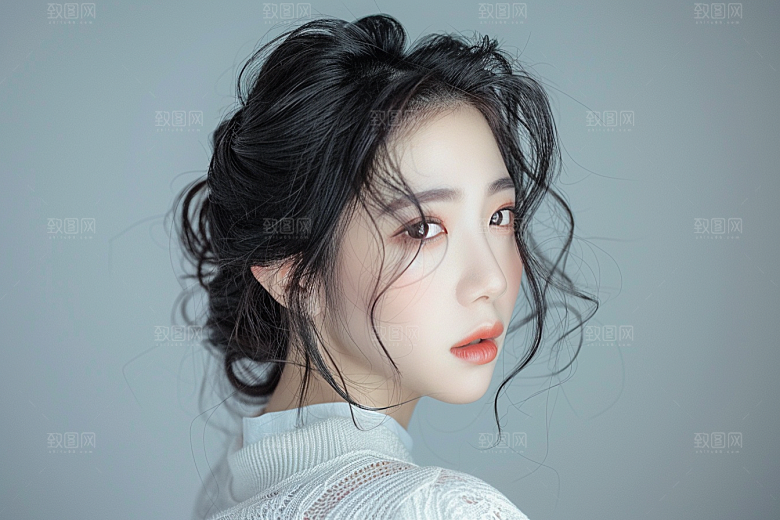 妆造发型写真美妆摄影图