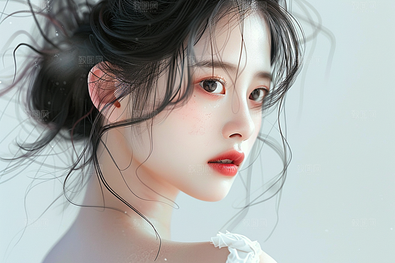 妆造发型艺术发型写真摄影图