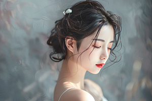 妆造发型彩妆艺术发型摄影图