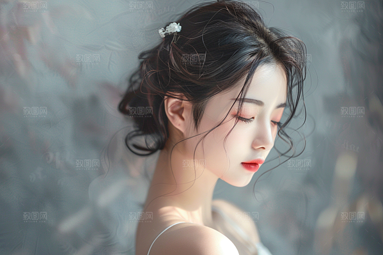妆造发型彩妆艺术发型摄影图