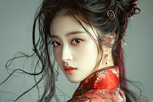 妆造发型唯美美妆造型摄影图