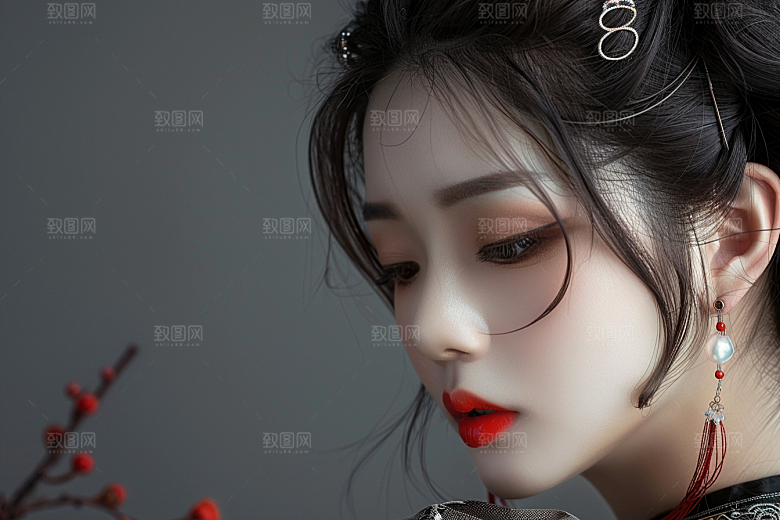 妆造发型彩妆人物摄影图