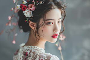 妆造发型美妆造型写真摄影图
