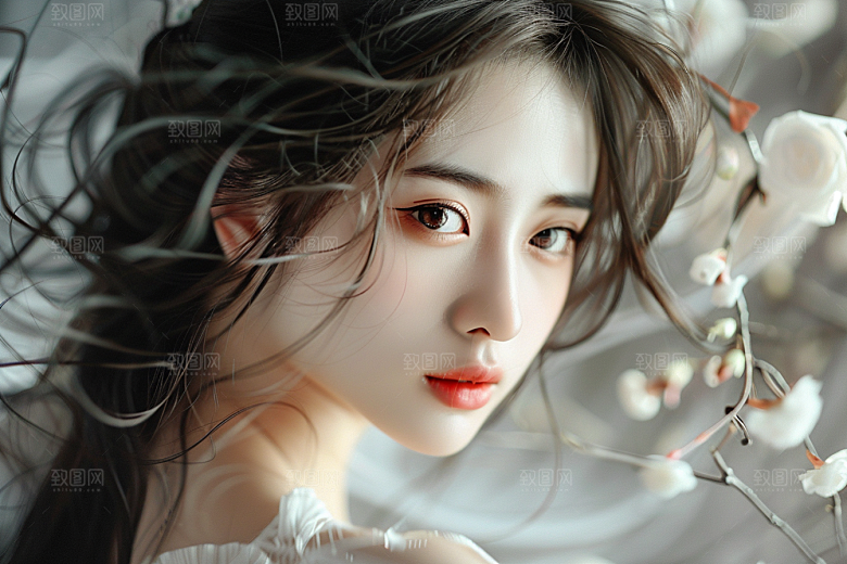 妆造发型人物美妆造型摄影图