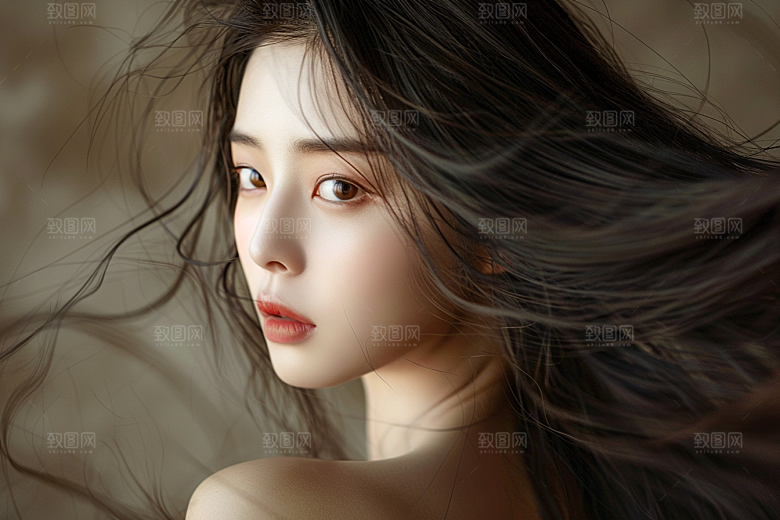 妆造发型艺术发型写真摄影图