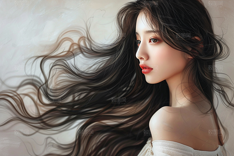 妆造发型人物美妆造型摄影图