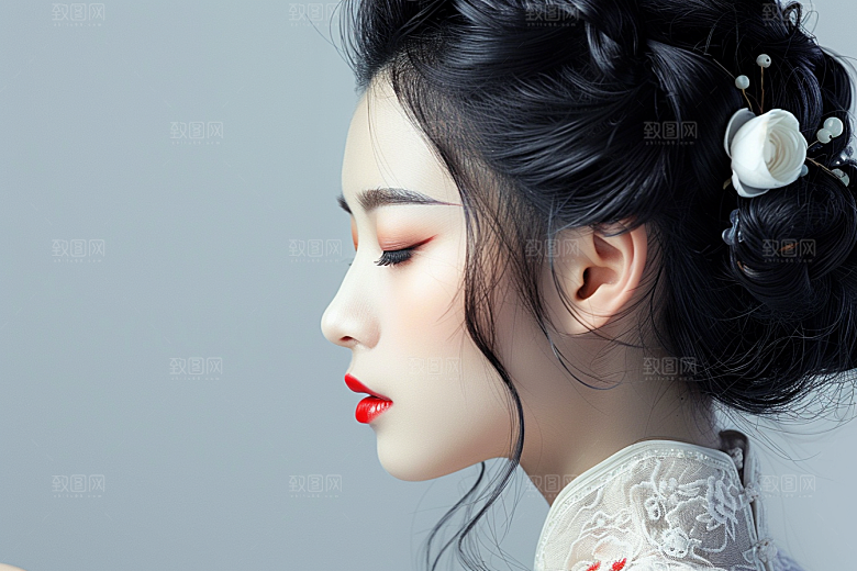 妆造发型人物唯美摄影图
